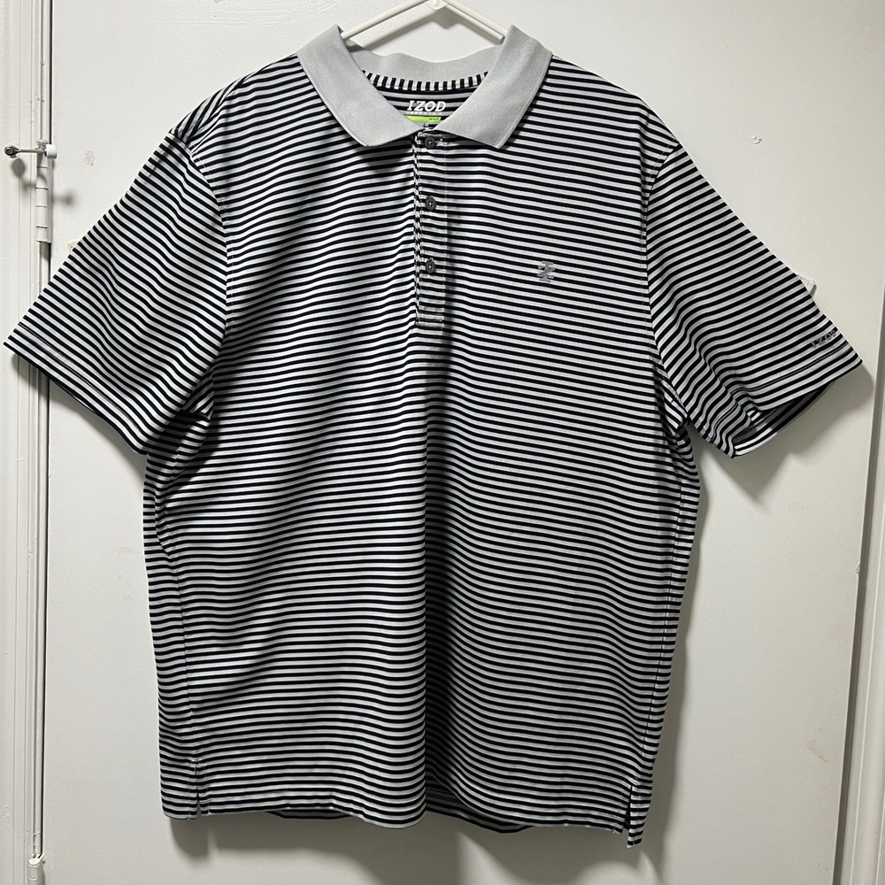 IZOD Perform X Cool FX Striped Golf Polo Shirt Men's XXL TTG XXG